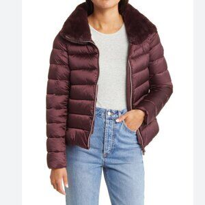 NWT SAVE THE DUCK MEI PUFFER JACKET IN BURGUNDY SIZE 5 L/XL  $248.00